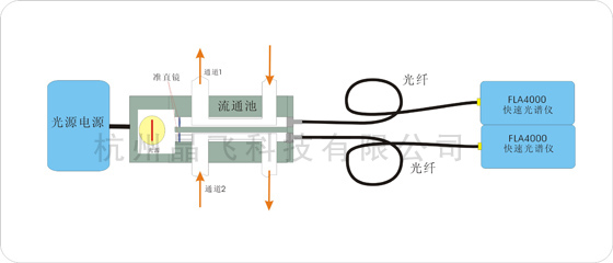 多通道多波長(zhǎng)在線實(shí)時(shí)測(cè)試方案示意圖(圖1)